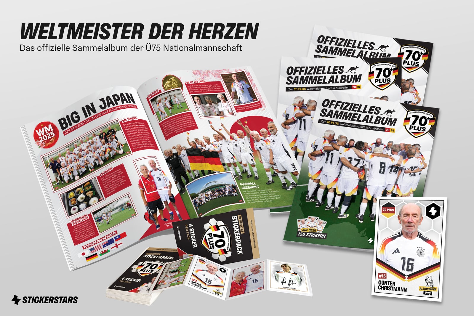 Weltmeister der Herzen — Stickeralbum mit Stickerpacks